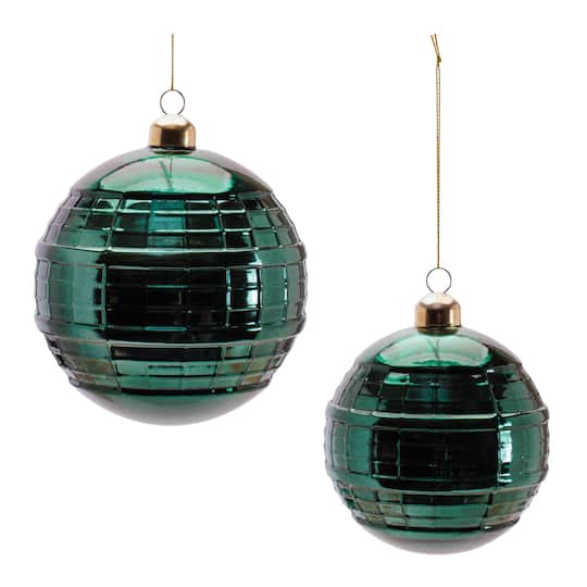 Melrose Green Glass Ball Ornament Set